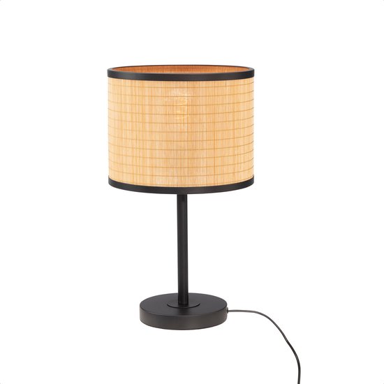 2 stuks tafellamp FLAKO, schakelaar, bakeliet, hennep snoer, lampenkap natuur beige, 1x E27 max. 60W, zonder fles, zonder gloeilamp