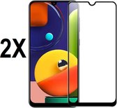 Screenz® - FULL COVER Screenprotector geschikt voor Samsung Galaxy A40 - Tempered glass Screen protector geschikt voor A40 - Beschermglas - Glasplaatje - 2 stuks