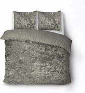 iSleep Dekbedovertrek Crushed Velvet - Tweepersoons - 200x200/220 cm - Zand