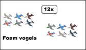 12x Vliegende vogels foam - Themafeest Birds vliegtuig verjaardag Sinterklaas fun feest