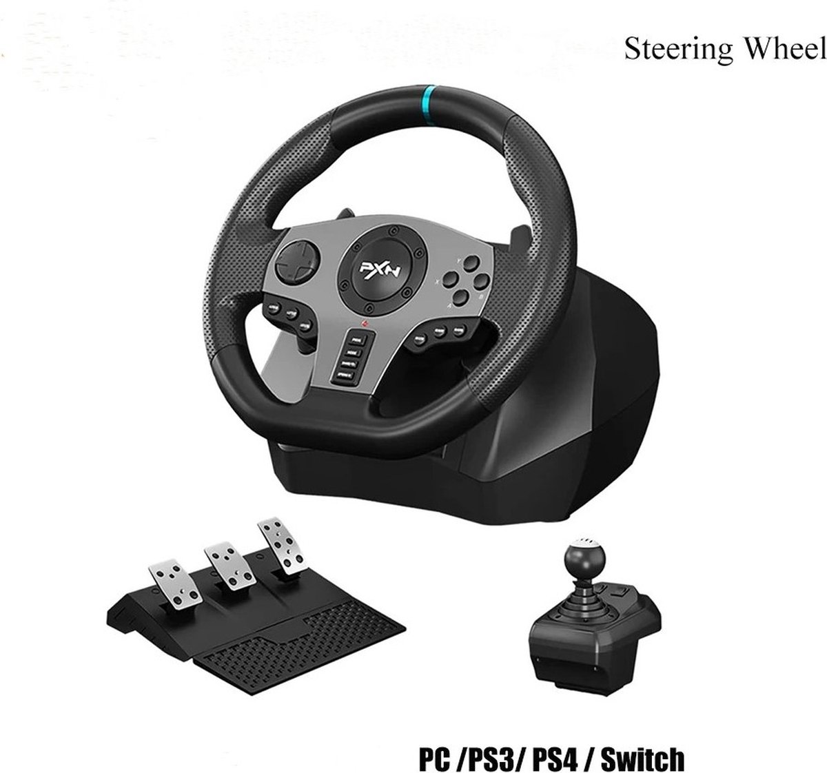 Empire's Product Game Stuur - Stuur Xbox - Stuur PC - Racestuur - Game Stuur Met Pedalen - Force Feedback - Zwart