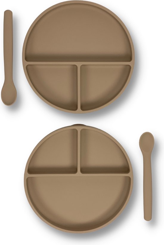 8x duurzaam silicone kinderservies als alternatief voor bamboe en melamine