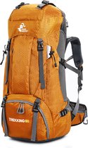 RAMBUX® - Backpack - Adventure - Goud - Wandelrugzak - Trekking Rugzak - Heupriem - Lichtgewicht - 60 Liter