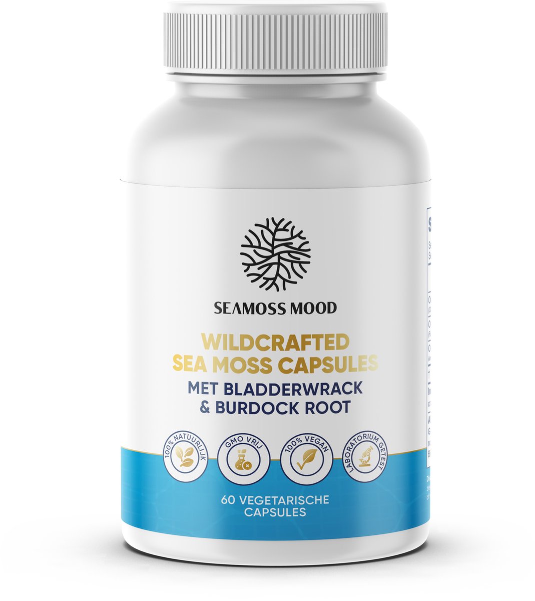 Goedkoopste SeamossMood Natuurlijke Irish Sea Moss Capsules - Verrijkt met Bladderwrack & Burdock Root- zeewier - 60 Capsules