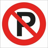 Verboden te parkeren sticker - Vierkant - 15 cm / 15 cm - 5 stickers voor deze prijs - Bord niet parkeren