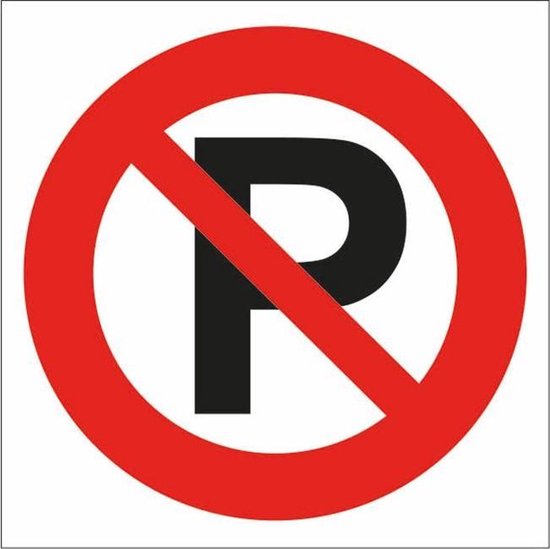 Verboden te parkeren sticker - Vierkant - 15 cm / 15 cm - 3 stickers voor deze prijs - Bord niet parkeren