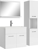 Spa - Meubles de salle de bain Montréal 60cm - Blanc - Meubles de salle de bain avec miroir et armoire latérale