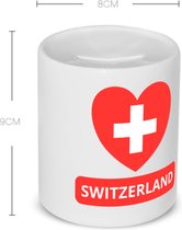 Akyol - switzerland vlag hartje Spaarpot - Zwitserland - reizigers - toerist - verjaardagscadeau - souvenir - vakantie - 350 ML inhoud