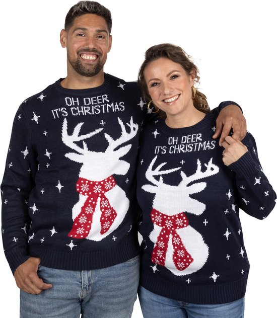 Foute Kersttrui Dames & Heren - Christmas Sweater "Oh Deer, It's Christmas"  - Mannen &... | bol
