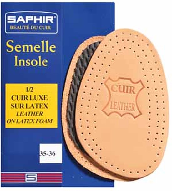 Saphir voorvoet inlegzool maat 37 - 38 / lederen opvul zooltje van dit beroemde schoen accessoire merk