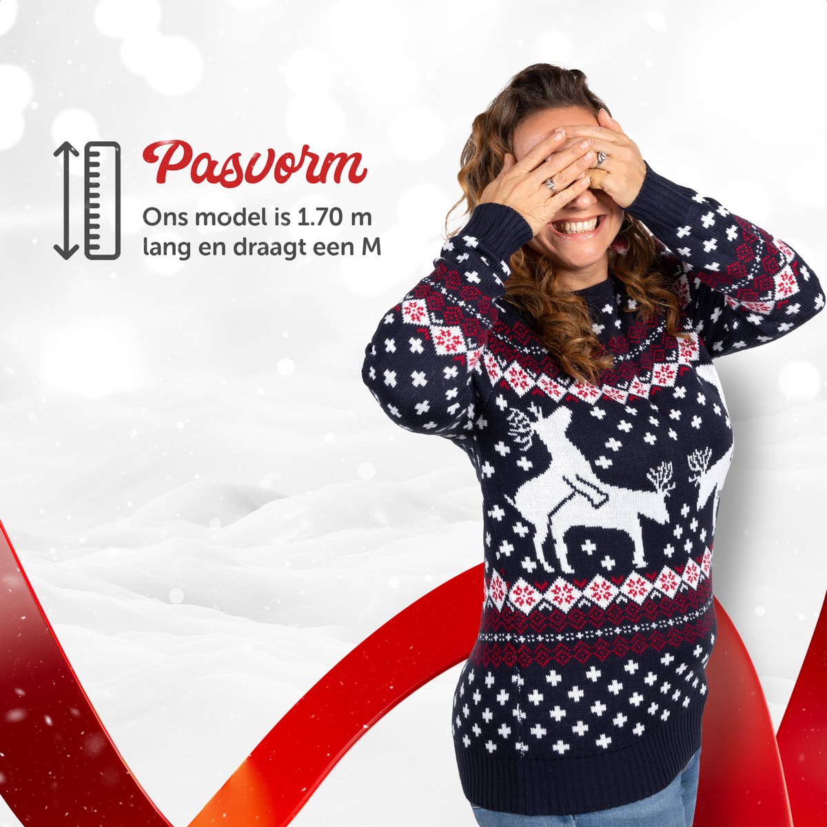 Foute Kersttrui Heren - Christmas Sweater "Rendieren doen een Spelletje" - Mannen Maat XXL — afbeelding 7
