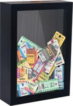 Ticket Shadow Box Top Loading Display Case Frame met sleuf aan de bovenkant, aanpasbaar DIY schattig cadeau, sportevenementen, concerttickets, drankbierviltje, zwart 13x18cm.