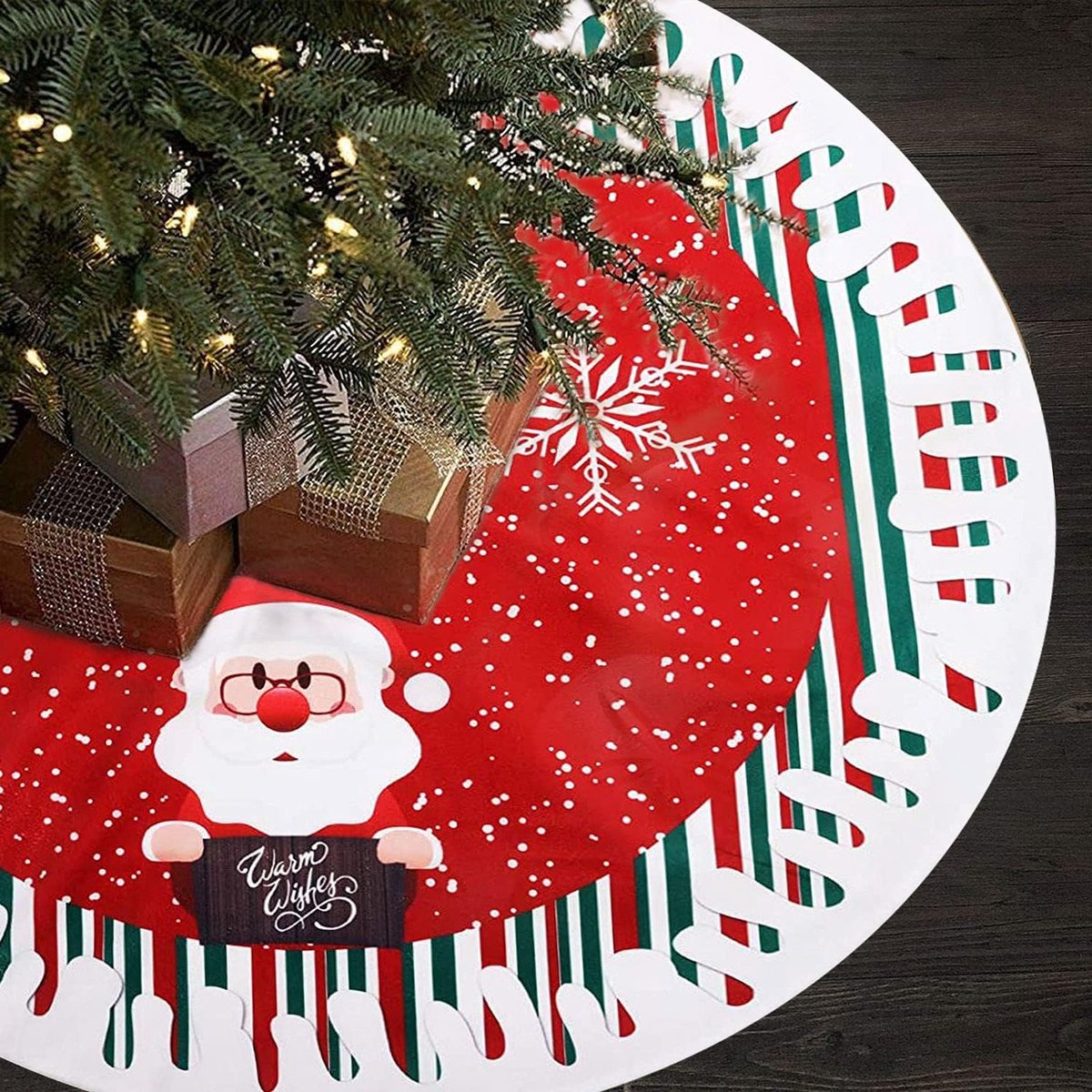 CITÉTOILE Kerstboomrok, kerstboomdeken, kunstbont, glitter