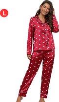 2-delige kerstpyjamaset voor dames, top met lange mouwen en broek met kerstboomprint, comfortabele loungewear voor de feestdagen, herfst/winter | SHEIN Nederland