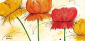 Kunstdruk Sylvia Haigermoser - Blumen Fantasie I 100x50cm