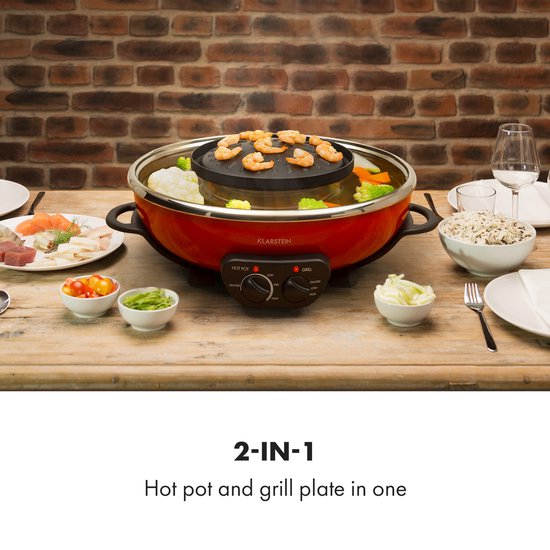 Pro-Care 2en1 - HotPot Asiatique - Plancha Grill - Gourmet - Bouillon à  fondue, 3 - 6