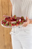 J-Line Cake bord - taartplateau - glas - transparant - woonaccessoires