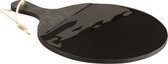 J-Line Rond Mango snijplank - hout - zwart - woonaccessoires