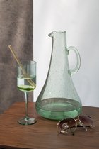 J-Line karaf - glas - transparant & groen - woonaccessoires