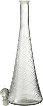 J-Line Karaf Hals Glas Transparant