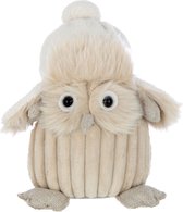 J-Line figuur Owl Hoed - textiel - beige