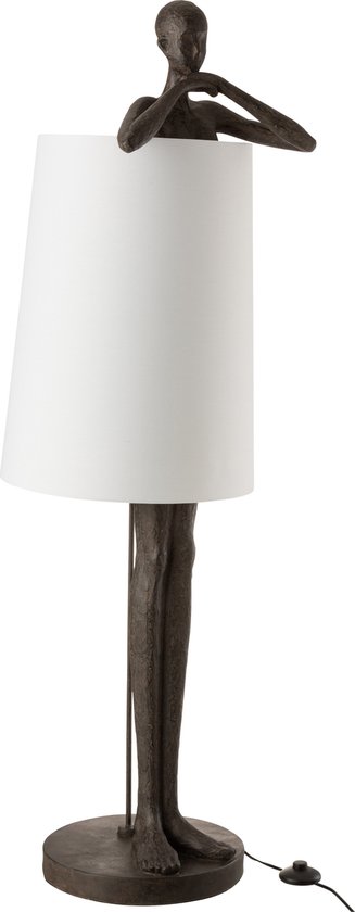 J-Line Lamp Man Poly Bruin/Wit