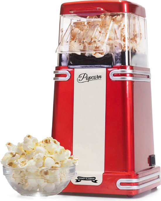 Gadgy Popcorn Machine Retro - Hete Lucht Popcorn Maker- 26,5 x 14 CM - Funcooking voor Party & Kids - Sinterklaas Cadeau Kinderen