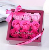 Gift shop - Rozen Giftbox - 9x Roze zeeprozen - Cadeautjes - Giftbox - Kado
