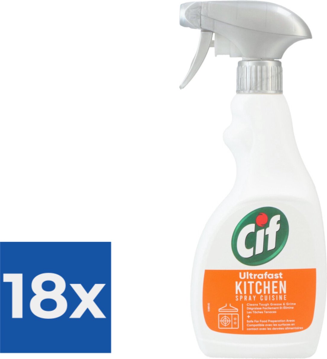 Cif Spray Keuken Ultrafast 500ml - Voordeelverpakking 18 stuks