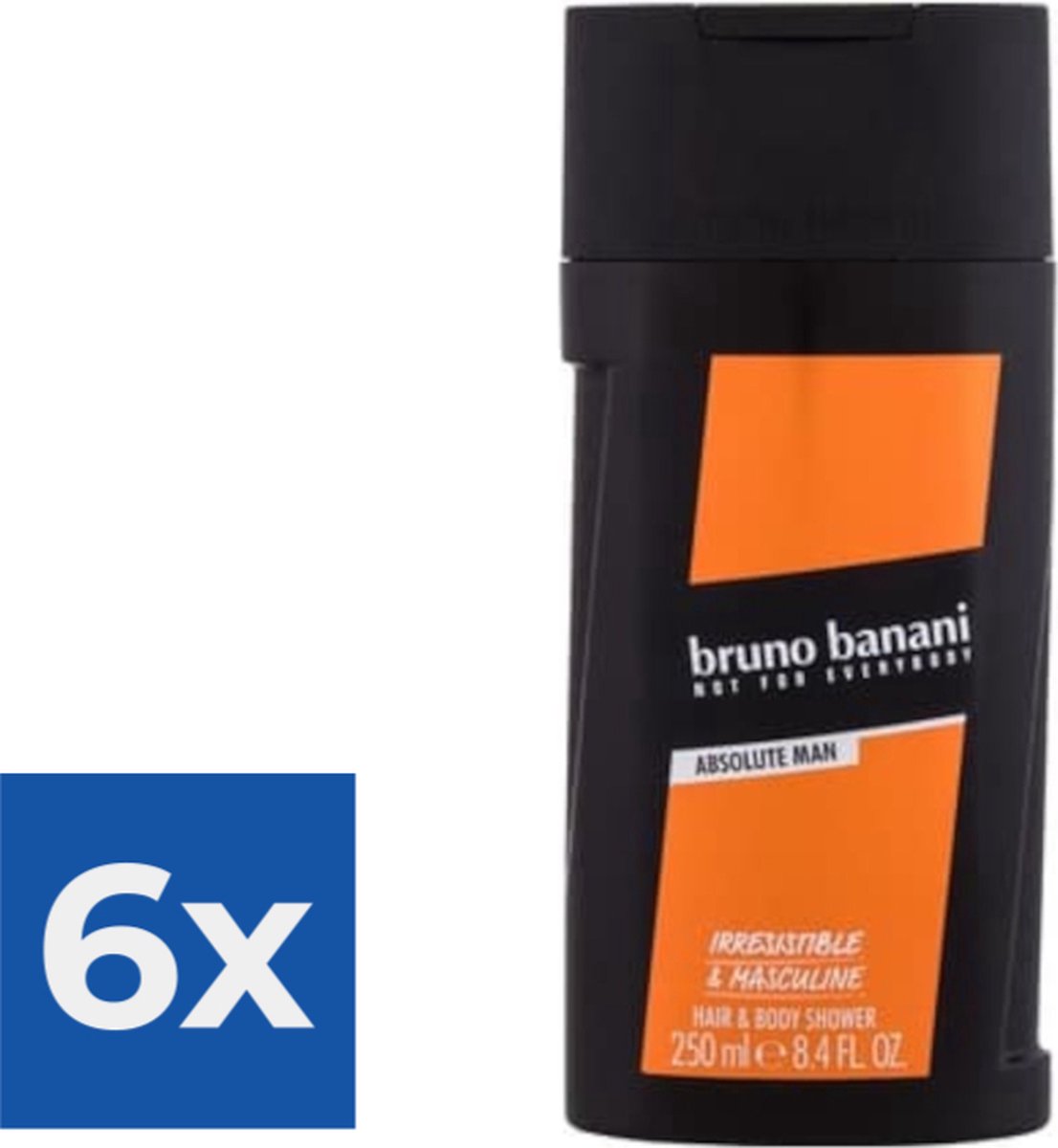 Bruno Banani Douchegel Men - Hair & Body absolute man 250ML - Voordeelverpakking 6 stuks