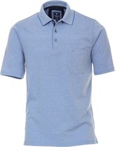 Redmond regular fit poloshirt - midden blauw melange - Maat: 5XL