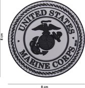101 Inc Embleem 3D Pvc United States Marine Corps Grijs 18070