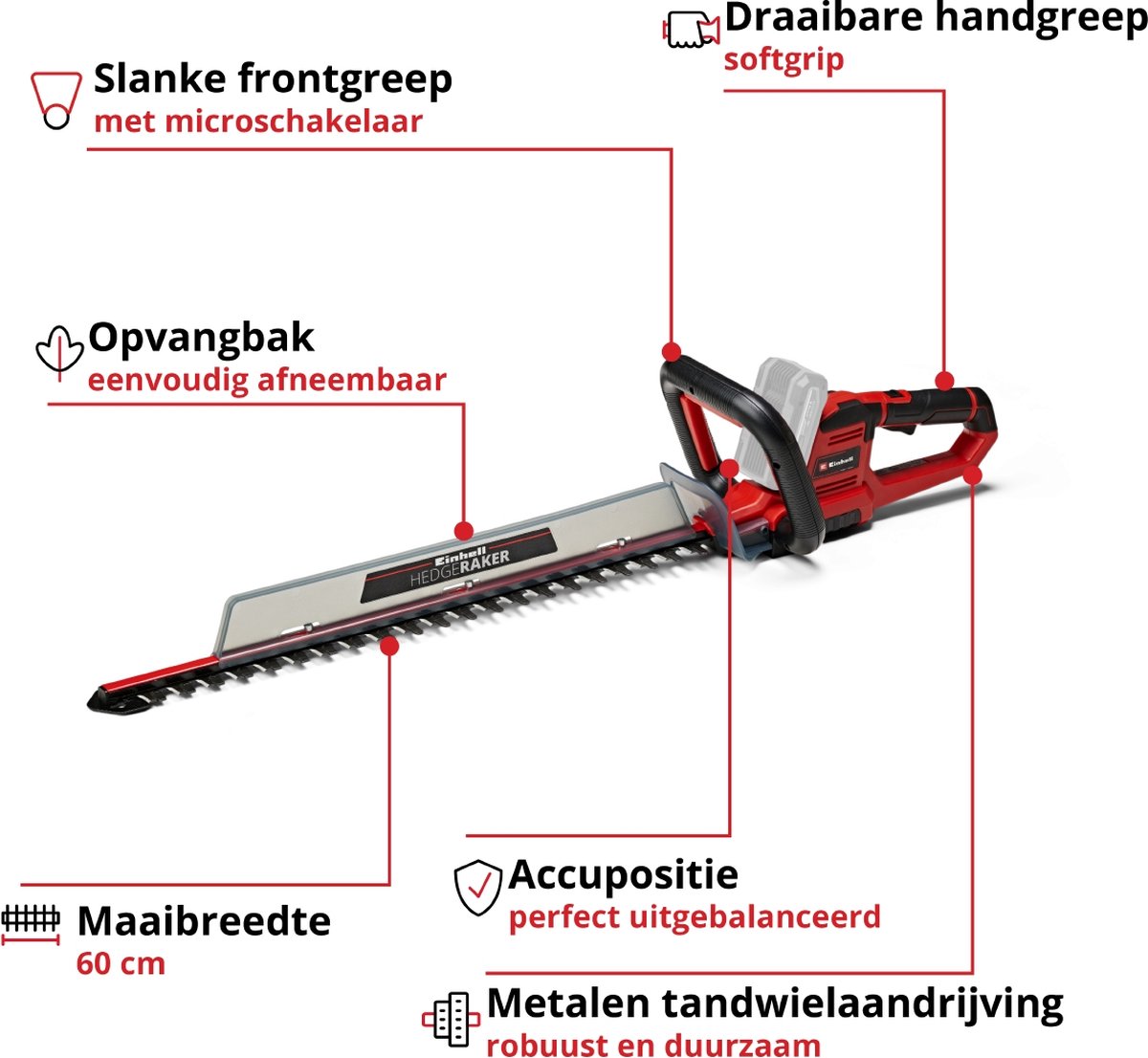 Einhell GE-CH 18/60 - Accu heggenschaar met Power X-Change thumbnail 2