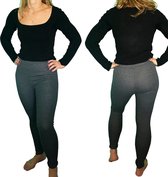 Fleece Thermo Legging - Grijs - [ Maat 40-42 ] - Dames Fleece Broek - Sport Legging - Fleece Panty - Wintermode