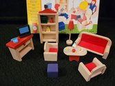 Salon de maison de poupée - 17 pièces - Le monde des jouets Jolly Bino