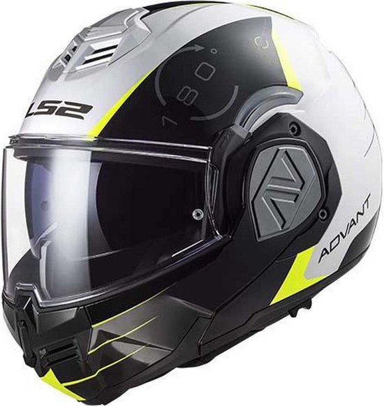 Foto: Ls2 ff906 advant codex white black modular helmet l maat l helm