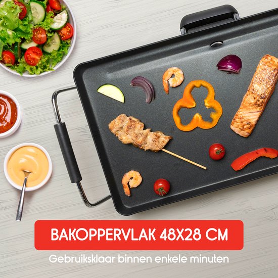 alpina Teppanyaki Grillplaat - 48 x 28 CM - 230V 2000W - Zwart — afbeelding 5