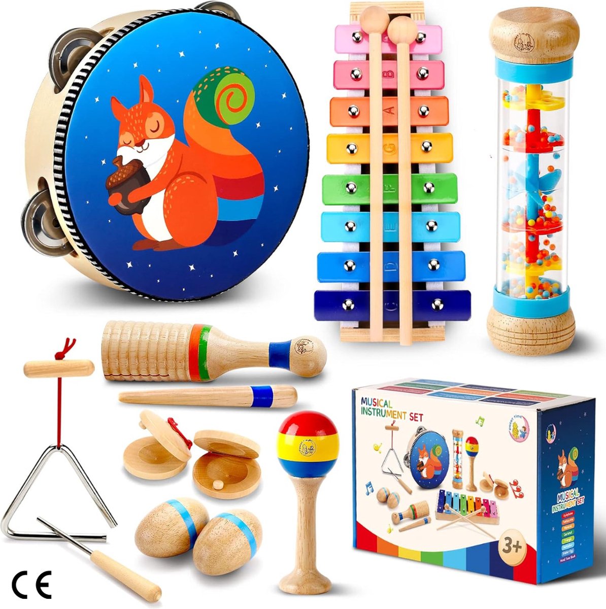Muziekinstrumenten voor Kinderen Houten Xylofoon en Percussieset Educatief Speelgoed voor Ritme en Plezier Geschikt voor Kleine Kinderen Jongens en Meisjes
