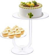 2-laags transparante acryl taartstandaard, cupcake standaard, taartdisplayhouder, dessertgebak torenrek voor bruiloften, verjaardagen, jubilea, feestdecoratie (10 inch)