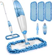 Floor Mop with Spray Function Wiper with Spray Function with 635 ml Water Tank, 360 Degree Rotating Spray Mop with 3 Washable Microfibre Pads, Blue Spray Mop for Laminate, Tiles
