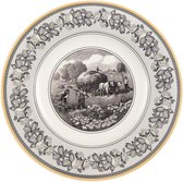 Audun Ferme, elegante eetbord met gedetailleerde landschapsafbeeldingen, premium porselein.