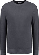 Purewhite - Heren Oversized fit Knitwear Crewneck LS - Blue Grey - Maat S