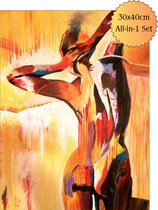 Diamond painting Volwassenen - Complete set - Ronde steentjes - 30cm x 40cm - Silhouet van een vrouw in kleur