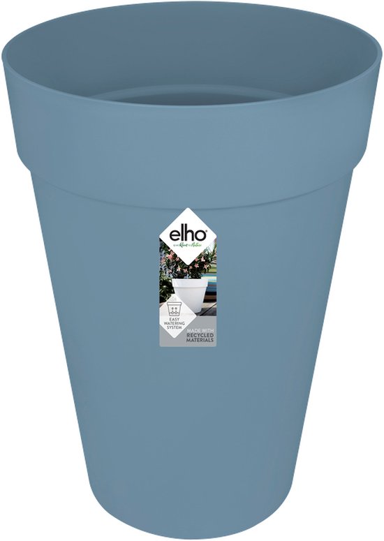 Macetero Elho Loft Urban Round High 35 – 33.5x45.3 Cm, Verde Pistacho, Con Depósito De Agua Y Plástico Reciclado