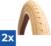 Buitenband Deli Tire 24 x 1.75 / 47-507 BMX - créme met reflectie - Voordeelverpakking 2 stuks