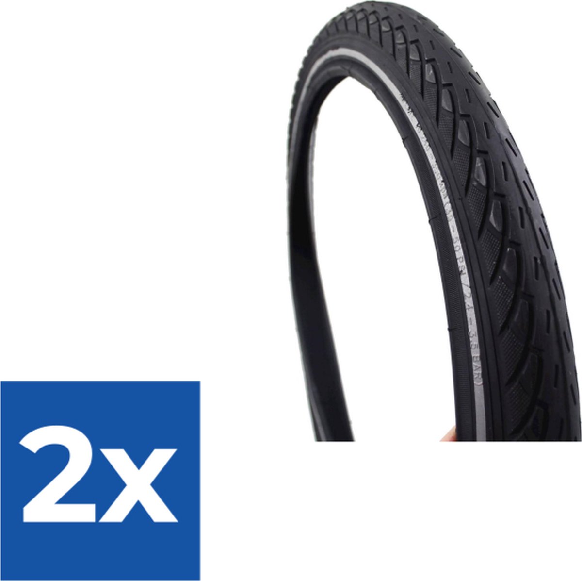 Deli Tire Buitenband SA-206 22 x 1.75 zw refl - Voordeelverpakking 2 stuks