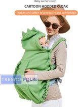 Trendopolis Warm Deken voor Baby Draagzak - Groen Draakje - Cover voor Babydraagzak - Dekentje Baby Drager - Buikdrager - Baby Draagdoek - Baby Voorzak