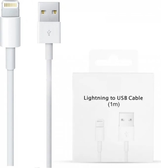 USB Kabel 2 meter - Geschikt voor iPhone oplader - USB Oplaadkabel - Oplader - Kabel - Voor iP 14,13,12,11,X,Pro,Max,Plus - 2 Meter Lang - Oplader