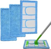 Lot de 3 tampons de nettoyage en microfibre compatibles avec Swiffer Sweeper, utilisation humide et Droog , réutilisables et adaptés à de nombreux types de sols.