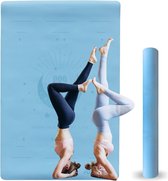 TPE Yoga Mat Extreme Slip Resistance Fitness & Exercise Mat 6mm Non-slip Environmentally Friendly with Travel Strap (blauw)